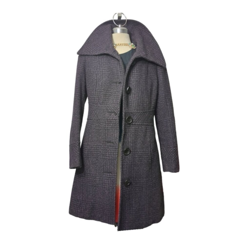 Novelti Purple and Black Plaid Coat Size 10.